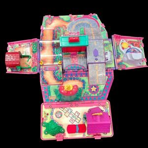 Pound Puppies Bus Super Circus Playground Pink Van Vtg 1995 Galoob Fold Out READ